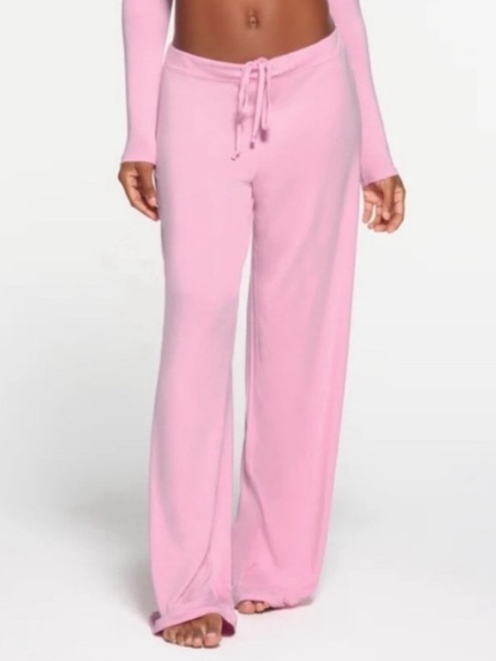 💗👖SKIMS Pink Drawstring Sleep Pant Color: Bubble Gum Size: Medium NEW WITH TAGS!